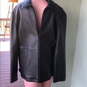 Brandini Men's Black Leather Jacket